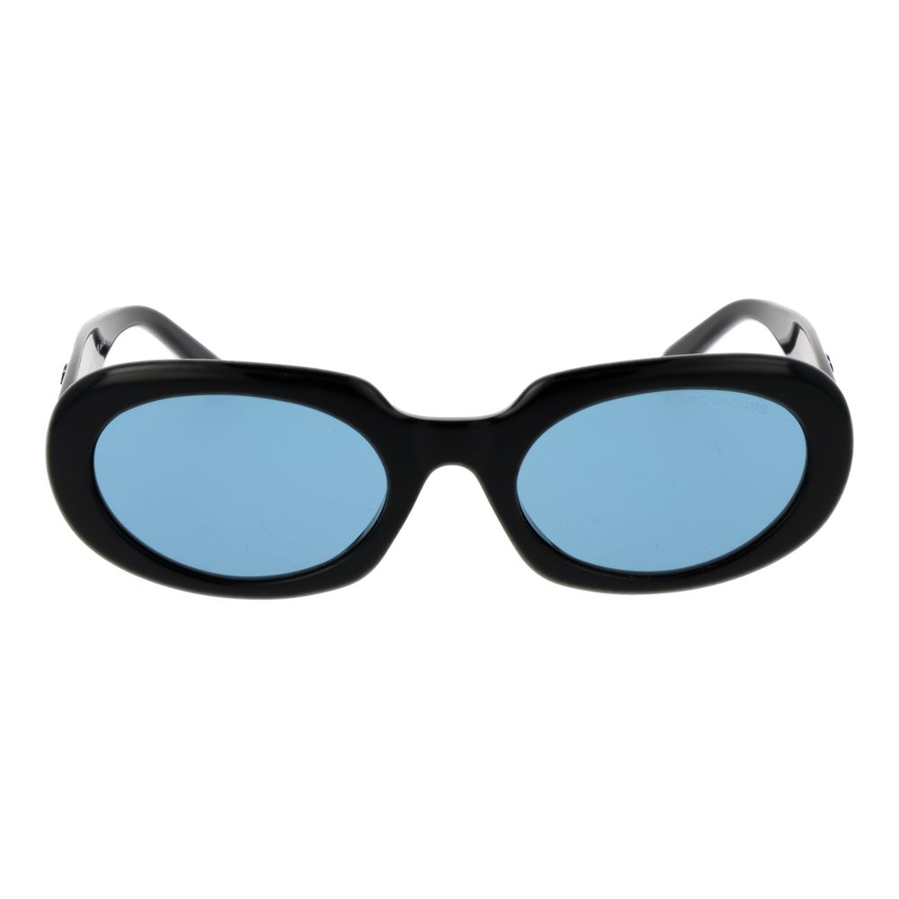 Black plastic sunglasses by Marc Jacobs with sleek, modern design and tinted lenses.