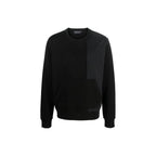 Herno black cotton sweatshirt with a crew neck and long sleeves, featuring a casual fit and minimalist design.