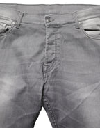 GF Ferre Gray Washed Mid Waist Straight Men Denim Trouser Jeans