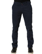 Domenico Tagliente Navy Blue Skinny Chino Mid Waist Men Pants