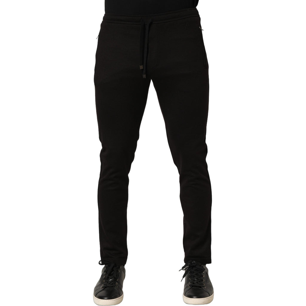 Dolce & Gabbana Black Wool Jogger Men Sweatpants Trouser Pants