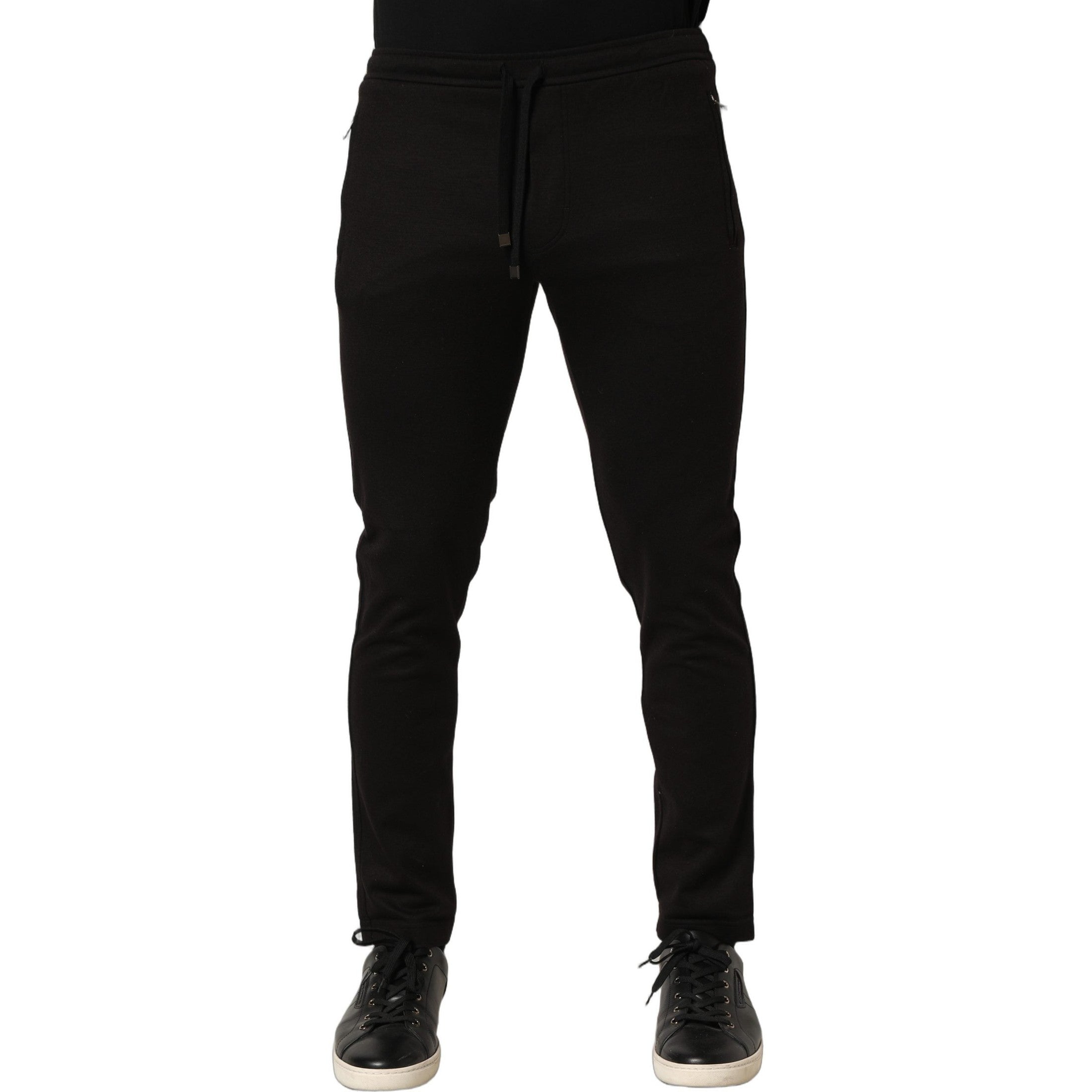 Dolce & Gabbana Black Wool Jogger Men Sweatpants Trouser Pants