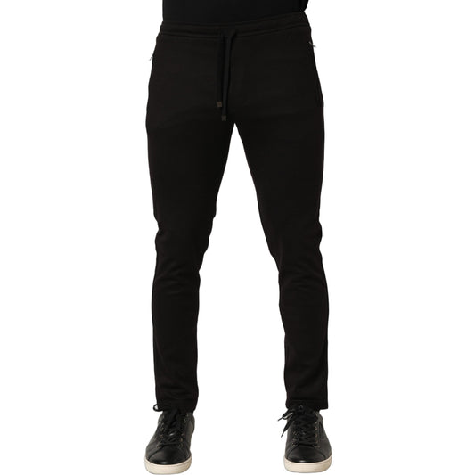 Dolce & Gabbana Black Wool Jogger Men Sweatpants Trouser Pants