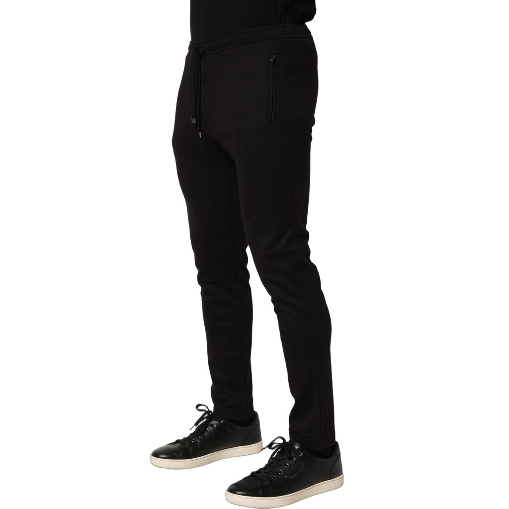 Dolce & Gabbana Black Wool Jogger Men Sweatpants Trouser Pants