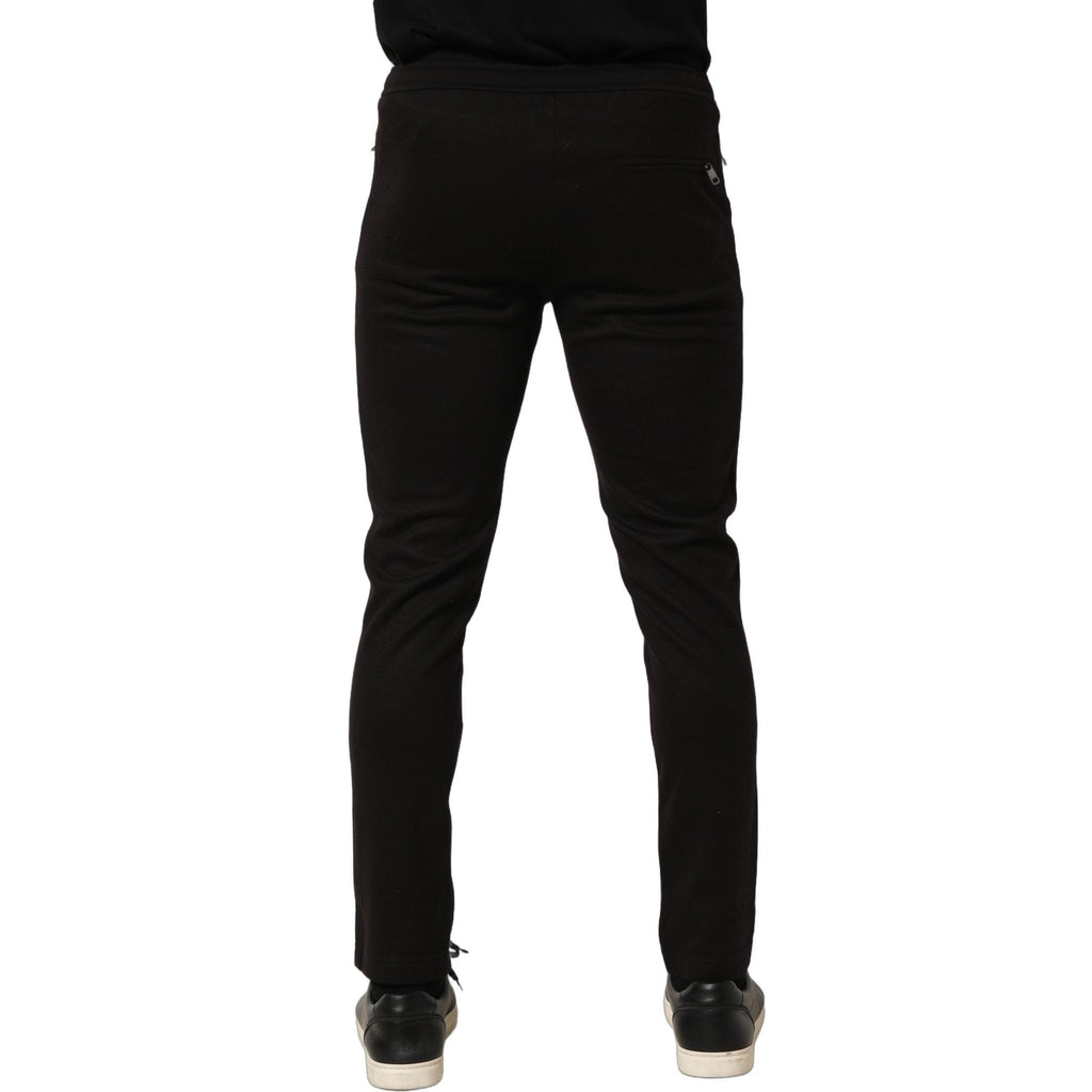 Dolce & Gabbana Black Wool Jogger Men Sweatpants Trouser Pants