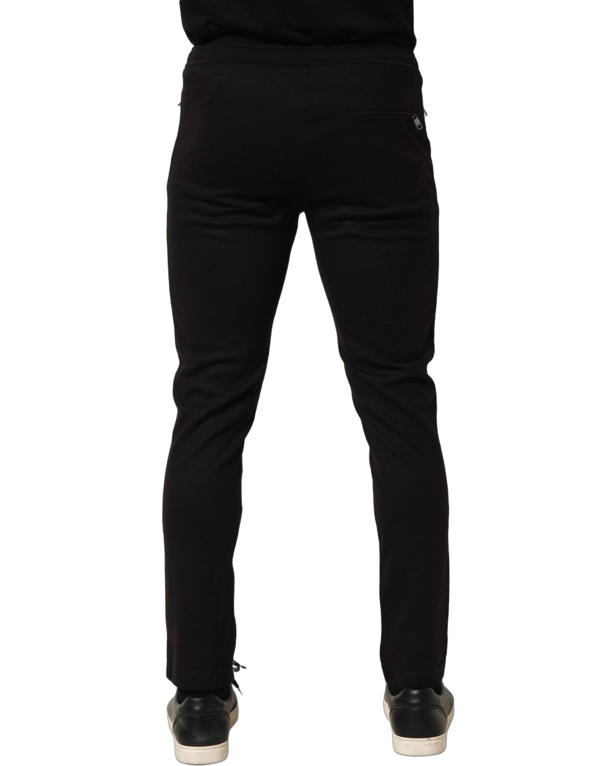 Dolce & Gabbana Black Wool Jogger Men Sweatpants Trouser Pants