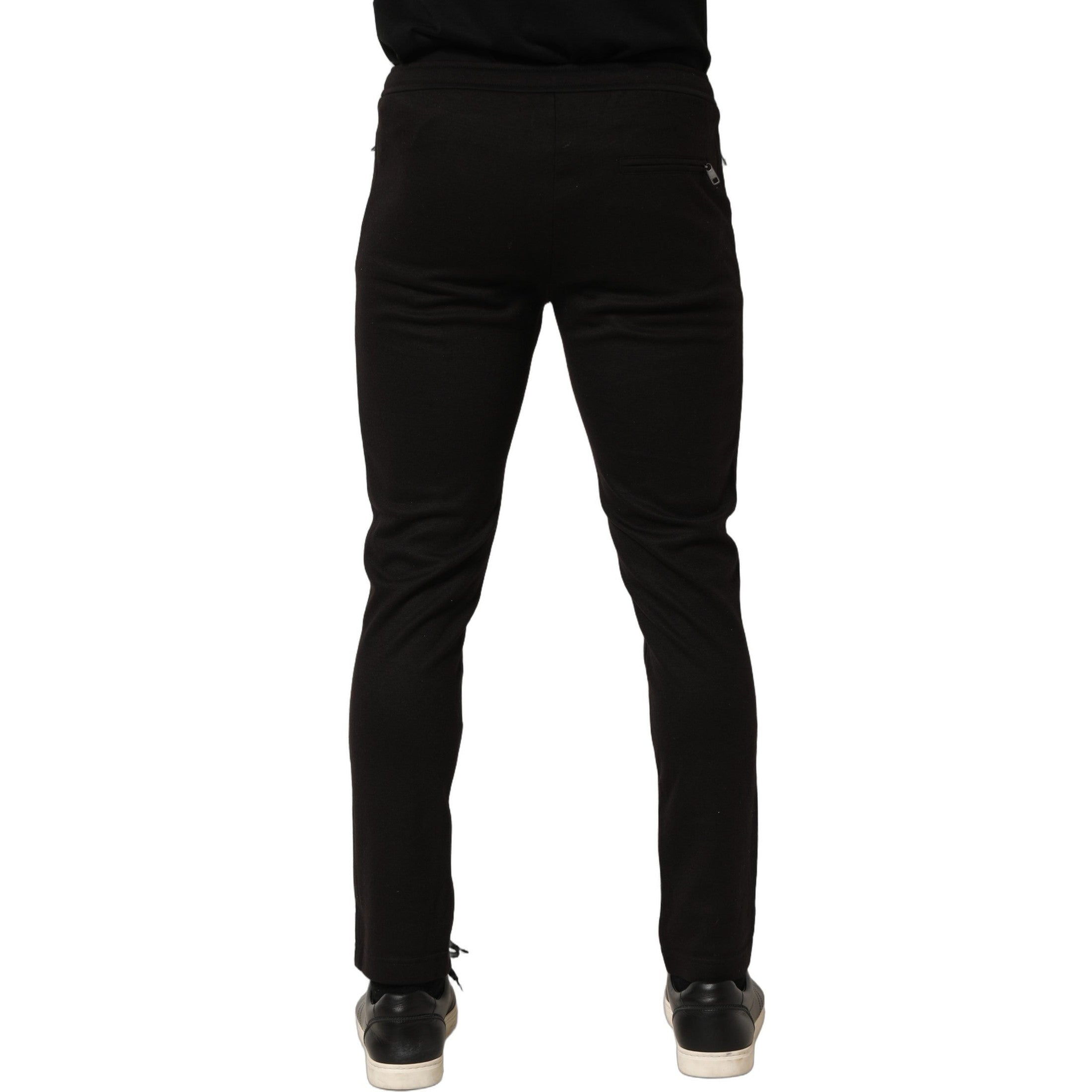 Dolce & Gabbana Black Wool Jogger Men Sweatpants Trouser Pants