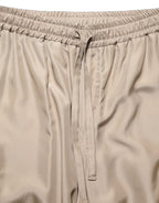 Dolce & Gabbana Brown Ruched Cargo Parachute Men Jogger Pants
