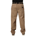 Domenico Tagliente Beige Cotton Straight Leg Men Trouser Pants