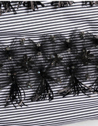 Dolce & Gabbana BlackGray Pinstripe Embellished Trouser Pants