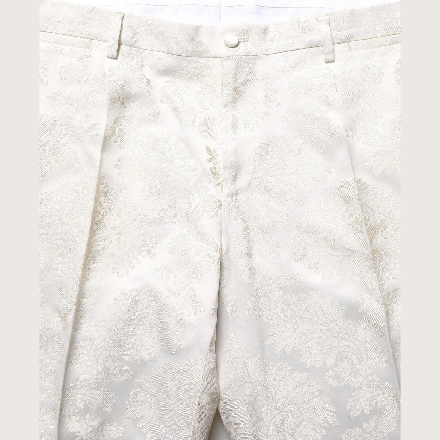 Dolce & Gabbana White Floral Men Dress Formal Trouser Pants