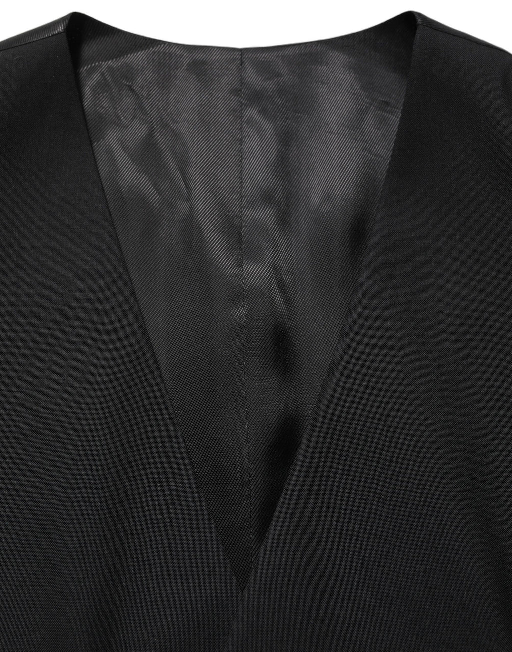 Dolce & Gabbana Black Wool Single Breasted Waistcoat Vest