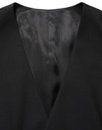 Dolce & Gabbana Black Wool Single Breasted Waistcoat Vest