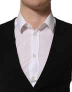 Dolce & Gabbana Black Wool Single Breasted Waistcoat Vest