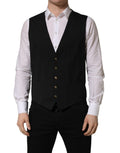 Dolce & Gabbana Black Single Breasted Men Waistcoat Vest
