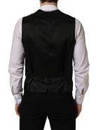 Dolce & Gabbana Black Single Breasted Men Waistcoat Vest