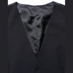 Dolce & Gabbana Black Wool Single Breasted Waistcoat Vest