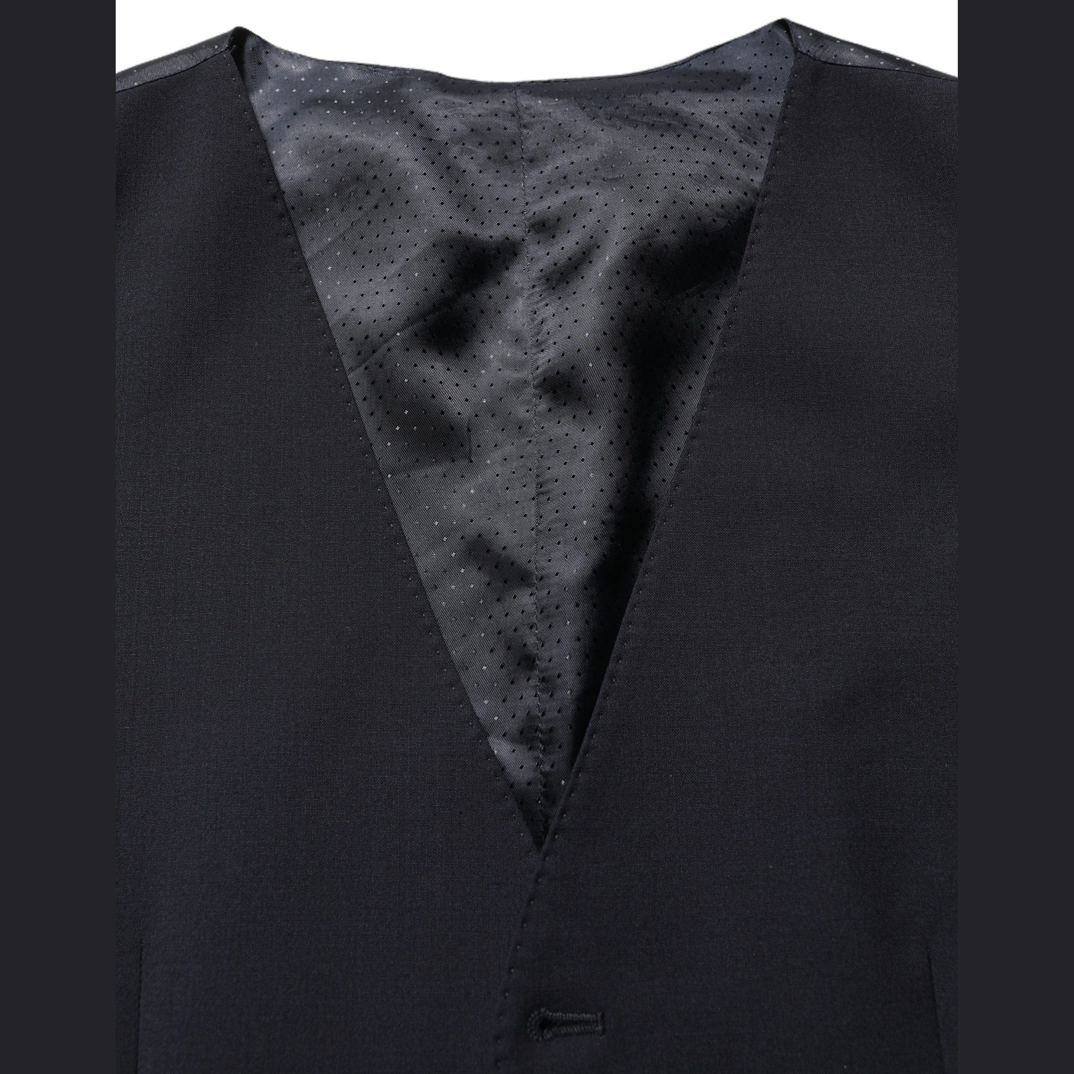 Dolce & Gabbana Black Wool Single Breasted Waistcoat Vest