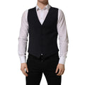 Dolce & Gabbana Black Wool Single Breasted Waistcoat Vest