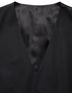 Dolce & Gabbana Black Wool Single Breasted Waistcoat Vest