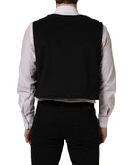 Dolce & Gabbana Black Cotton SingleBreasted Waistcoat Vest