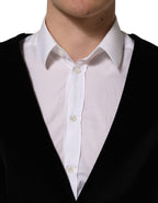 Dolce & Gabbana Black Cotton SingleBreasted Waistcoat Vest