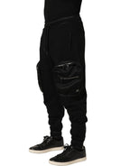 Dolce & Gabbana Black Mid Waist Cargo Jogger Sweatpants Pants