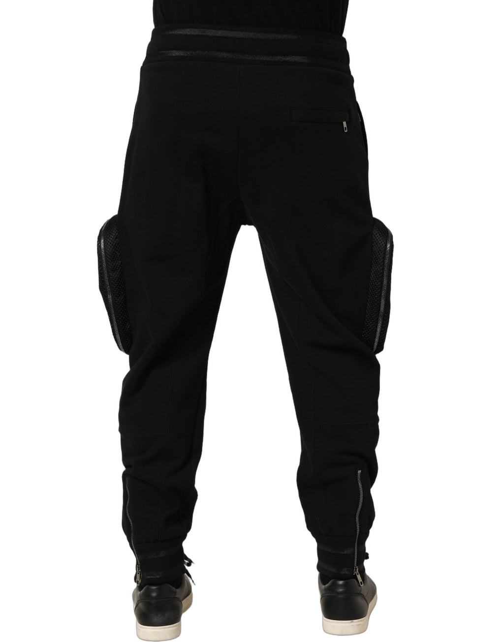 Dolce & Gabbana Black Mid Waist Cargo Jogger Sweatpants Pants