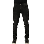 Dolce & Gabbana Black Distressed Cargo Cotton Men Denim Jeans