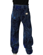 Dolce & Gabbana Blue Tie Dye Cotton Men Straight Denim Jeans