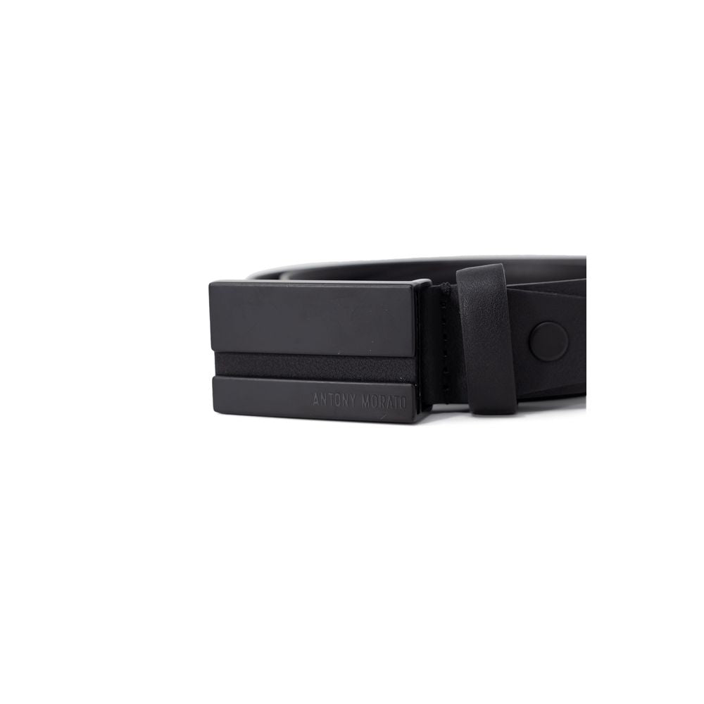 Antony Morato Black Leather Regular Belt Antony Morato