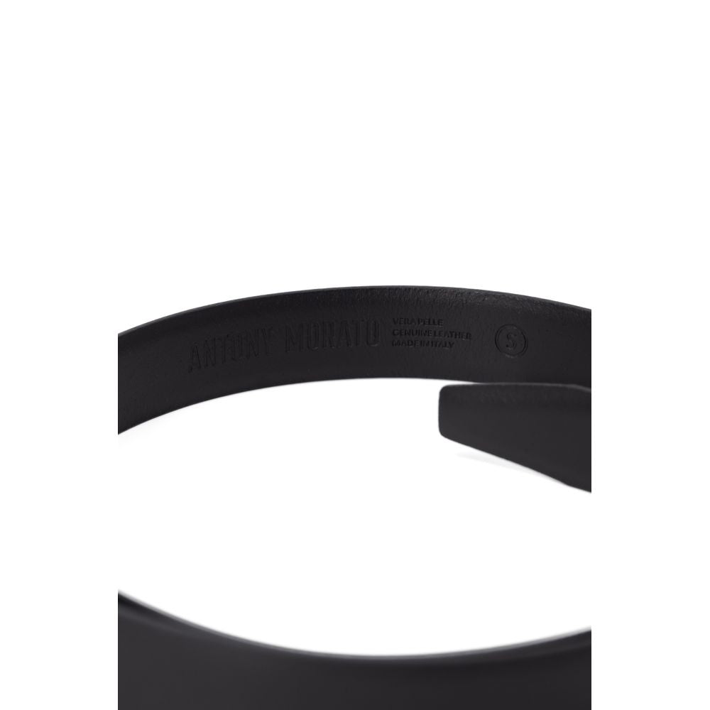 Antony Morato Black Leather Regular Belt Antony Morato