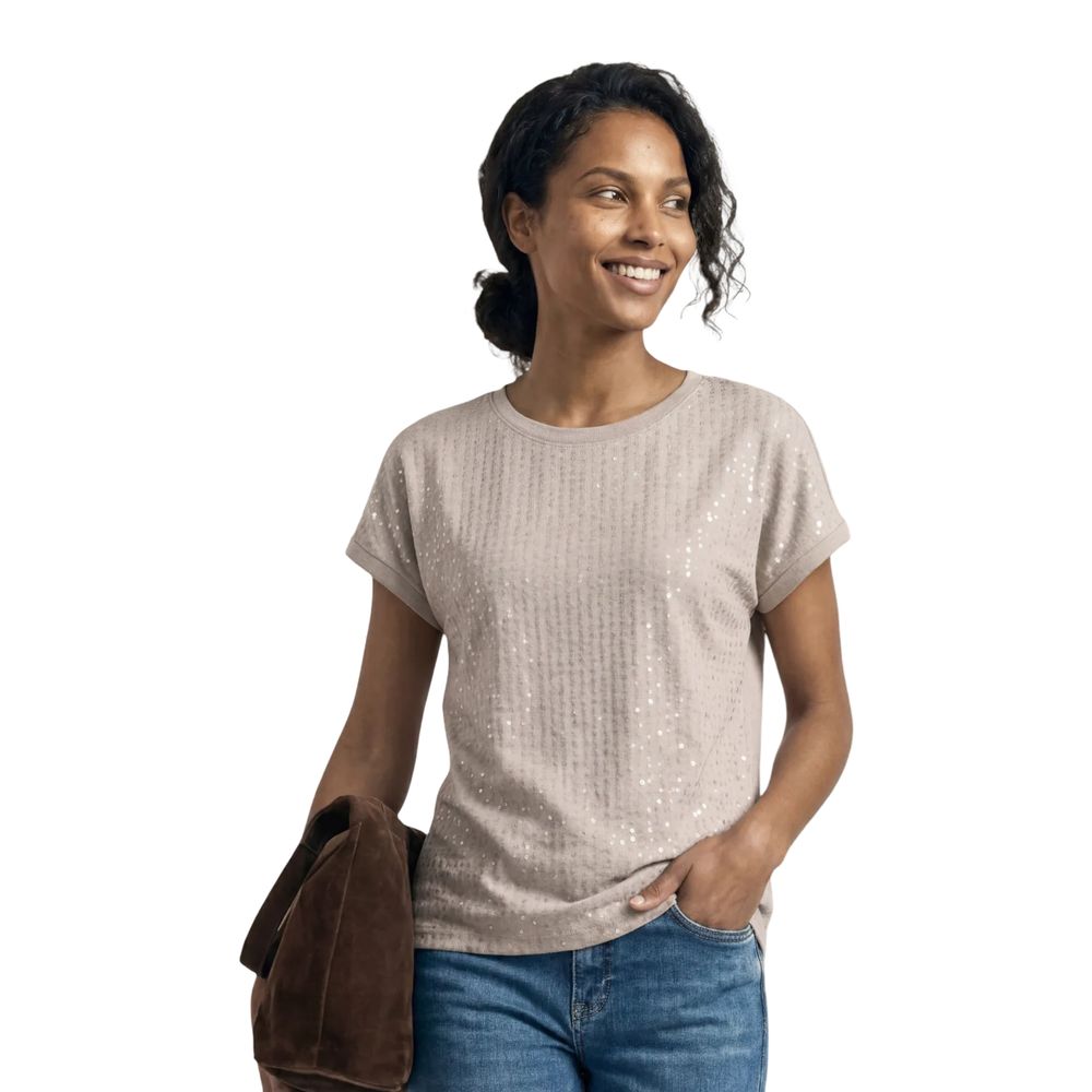Street One Beige Polyester T-Shirt Street One