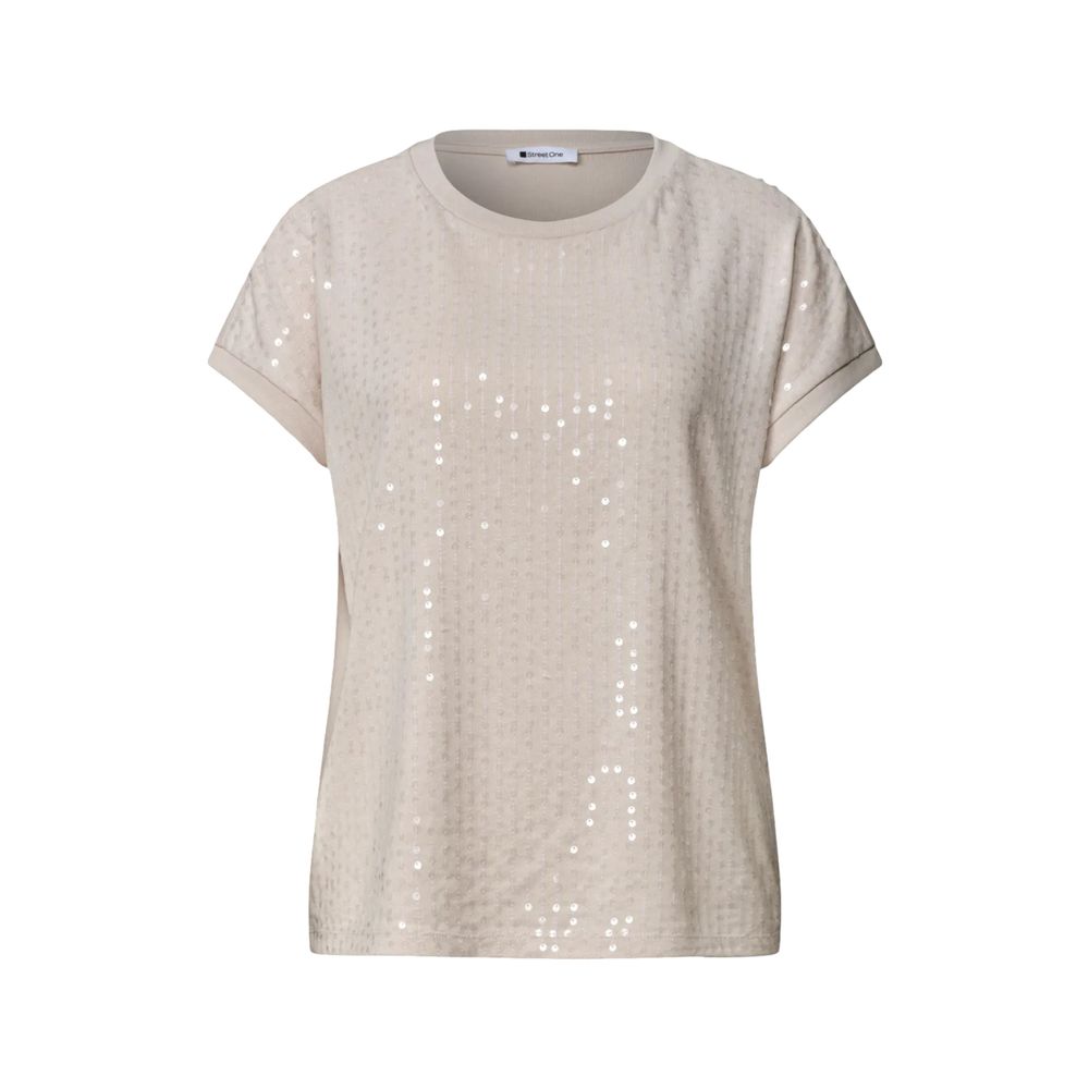 Street One Beige Polyester T-Shirt Street One