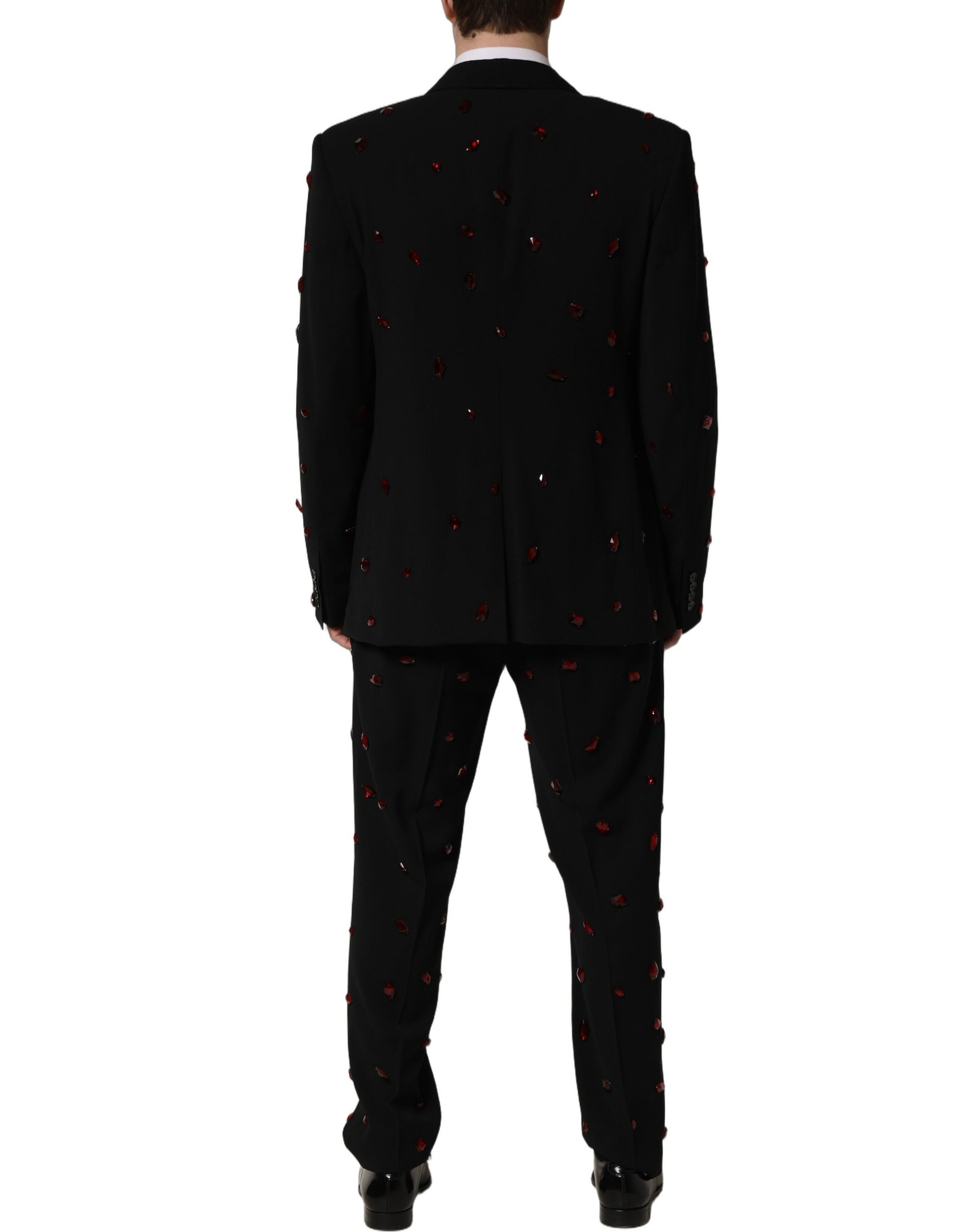 Dolce & Gabbana Black Crystal Embellished 2 Piece Suit