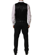 Dolce & Gabbana Black Wool Slim Fit Formal 3 Piece Men Suit Dolce & Gabbana