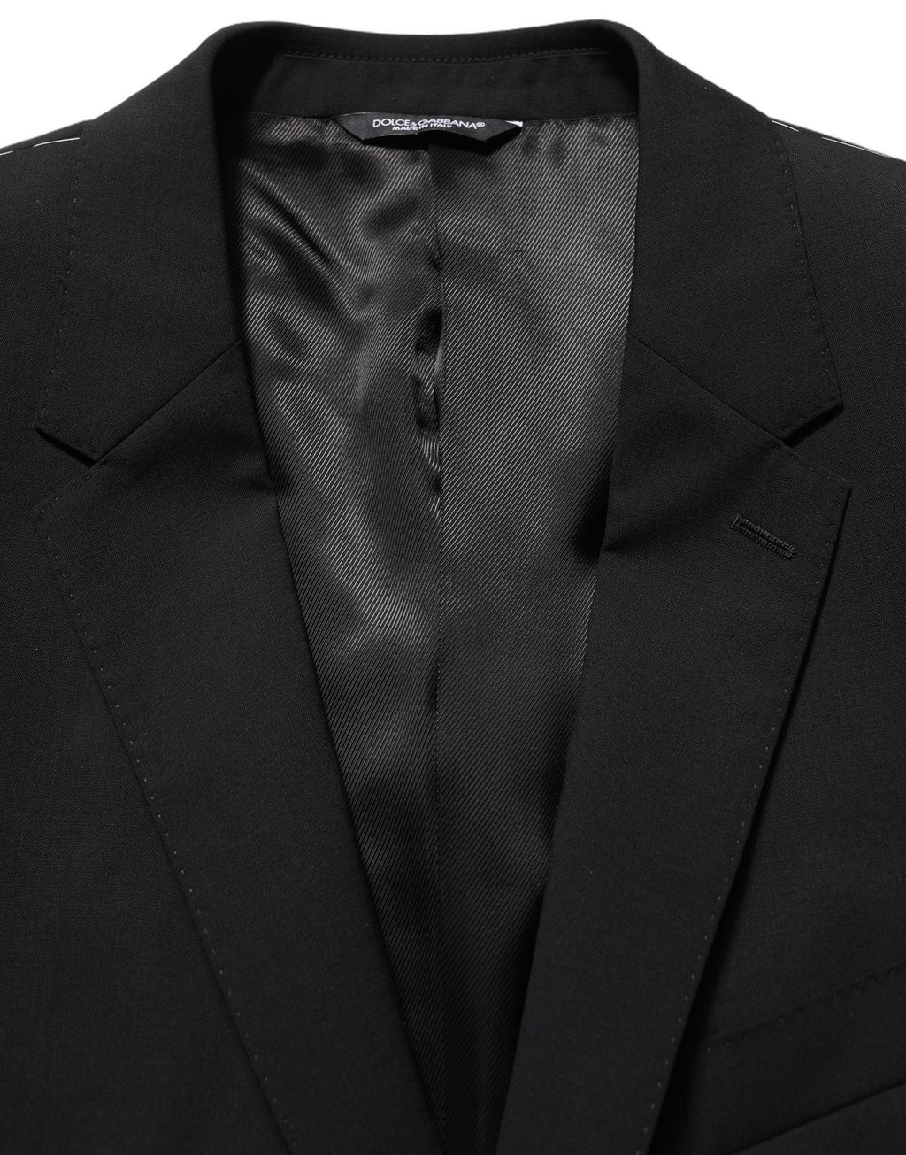 Dolce & Gabbana Black Wool Slim Fit Formal 3 Piece Men Suit Dolce & Gabbana