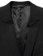 Dolce & Gabbana Black Wool Slim Fit Formal 3 Piece Men Suit Dolce & Gabbana
