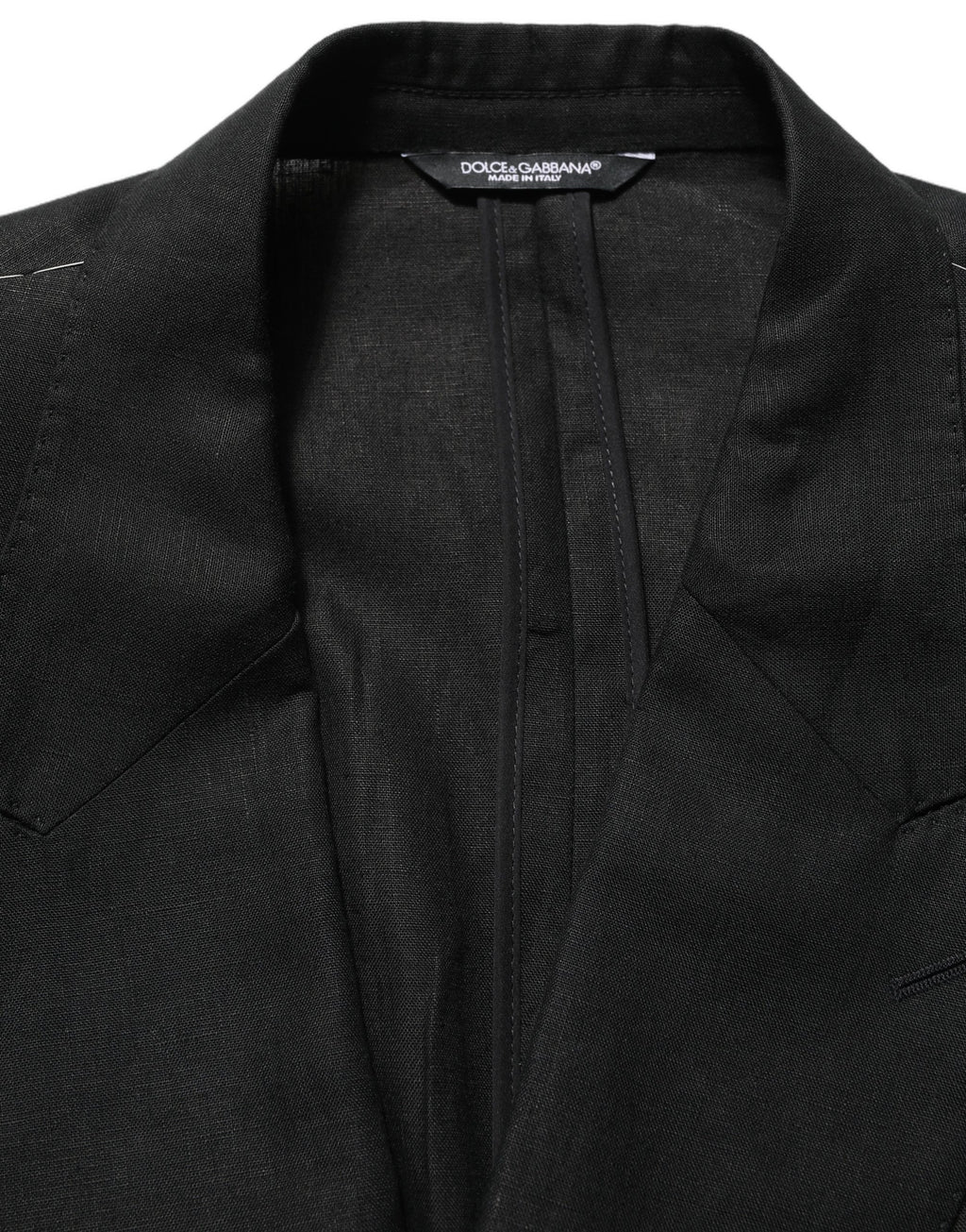 Dolce & Gabbana Black Linen Slim Fit Formal 2 Piece Suit