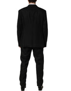 Dolce & Gabbana Black Linen Slim Fit Formal 2 Piece Suit
