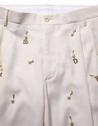 Dolce & Gabbana White Wool Slim Fit Formal 2 Piece Men Suit
