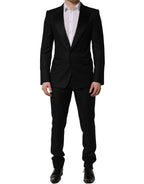 Dolce & Gabbana Black Wool Slim Fit Formal 2 Piece Men Suit