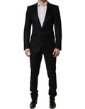 Dolce & Gabbana Black Wool Slim Fit Formal 2 Piece Men Suit