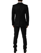 Dolce & Gabbana Black Wool Slim Fit Formal 2 Piece Men Suit