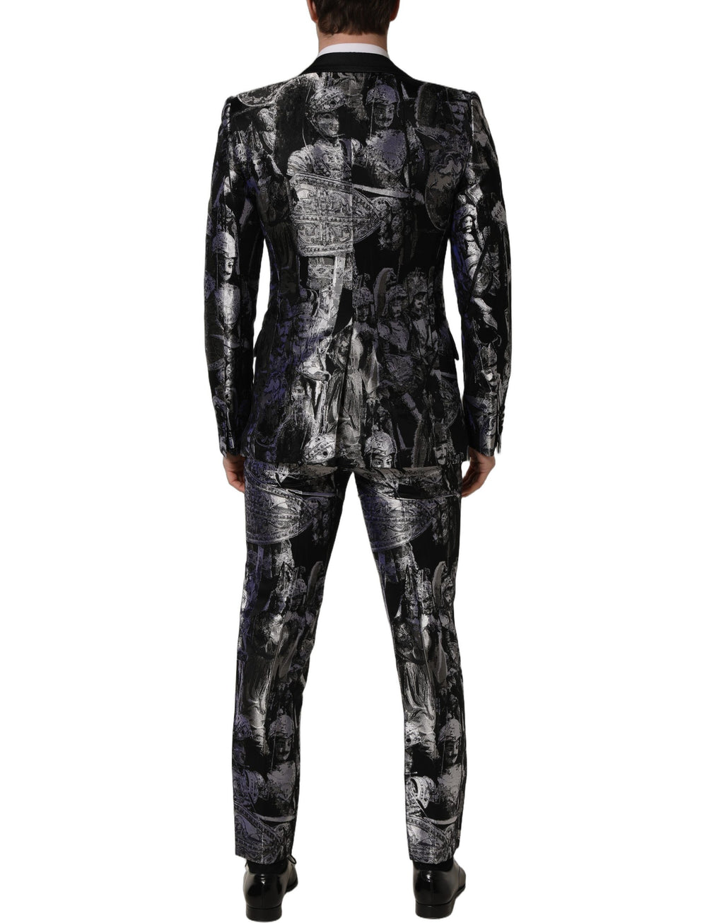 Dolce & Gabbana Black Jacquard Slim Fit Formal 3 Piece Suit Dolce & Gabbana