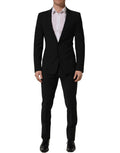 Dolce & Gabbana Black Wool Slim Fit Formal 2 Piece Men Suit