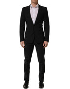 Dolce & Gabbana Black Wool Slim Fit Formal 2 Piece Men Suit