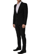Dolce & Gabbana Black Wool Slim Fit Formal 2 Piece Men Suit