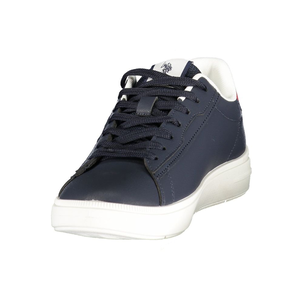 Blue polyester men's sneaker from U.S. POLO ASSN. with white sole and logo accents, designed for casual wear.