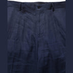Dolce & Gabbana Blue Linen Straight Men Dress Trouser Pants